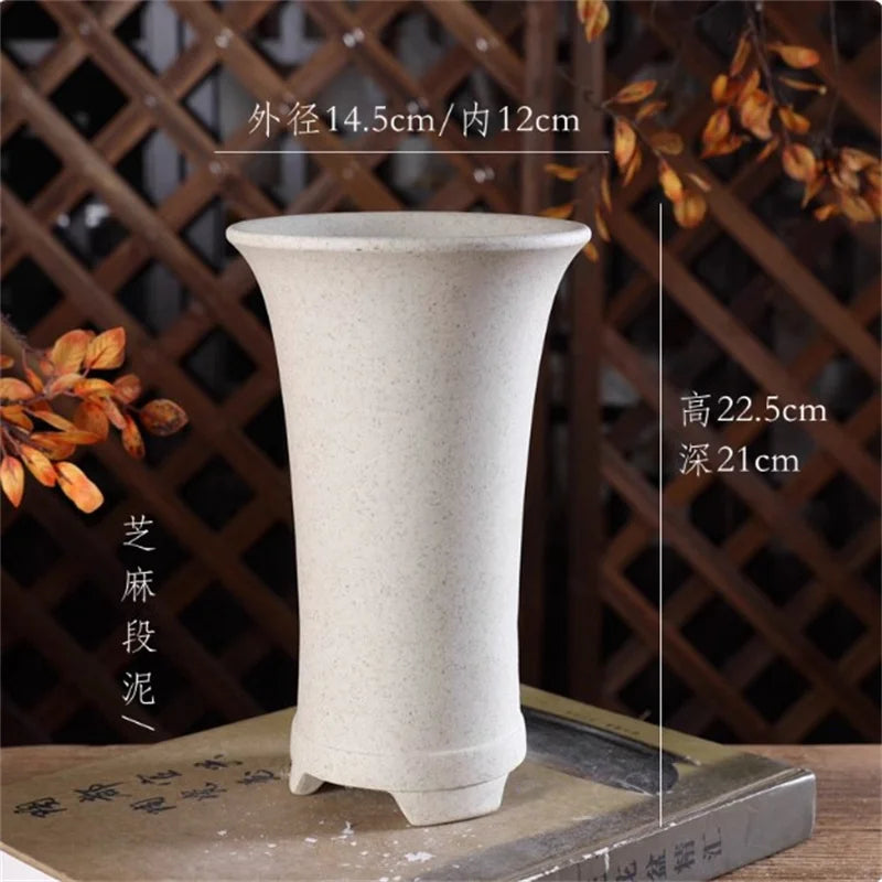 Nature Purple Sand Bonsai Pot, Small Vase,Cymbidium Orchid Plant Pot,Garden,Home Decoration