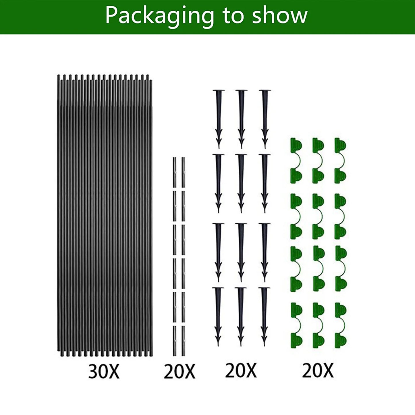 18/30Pcs Garden Hoops for Netting Tunnel Garden Hoops Greenhouse Frame Flexible Tunnel Arch Crop Protection Hoops for Farm