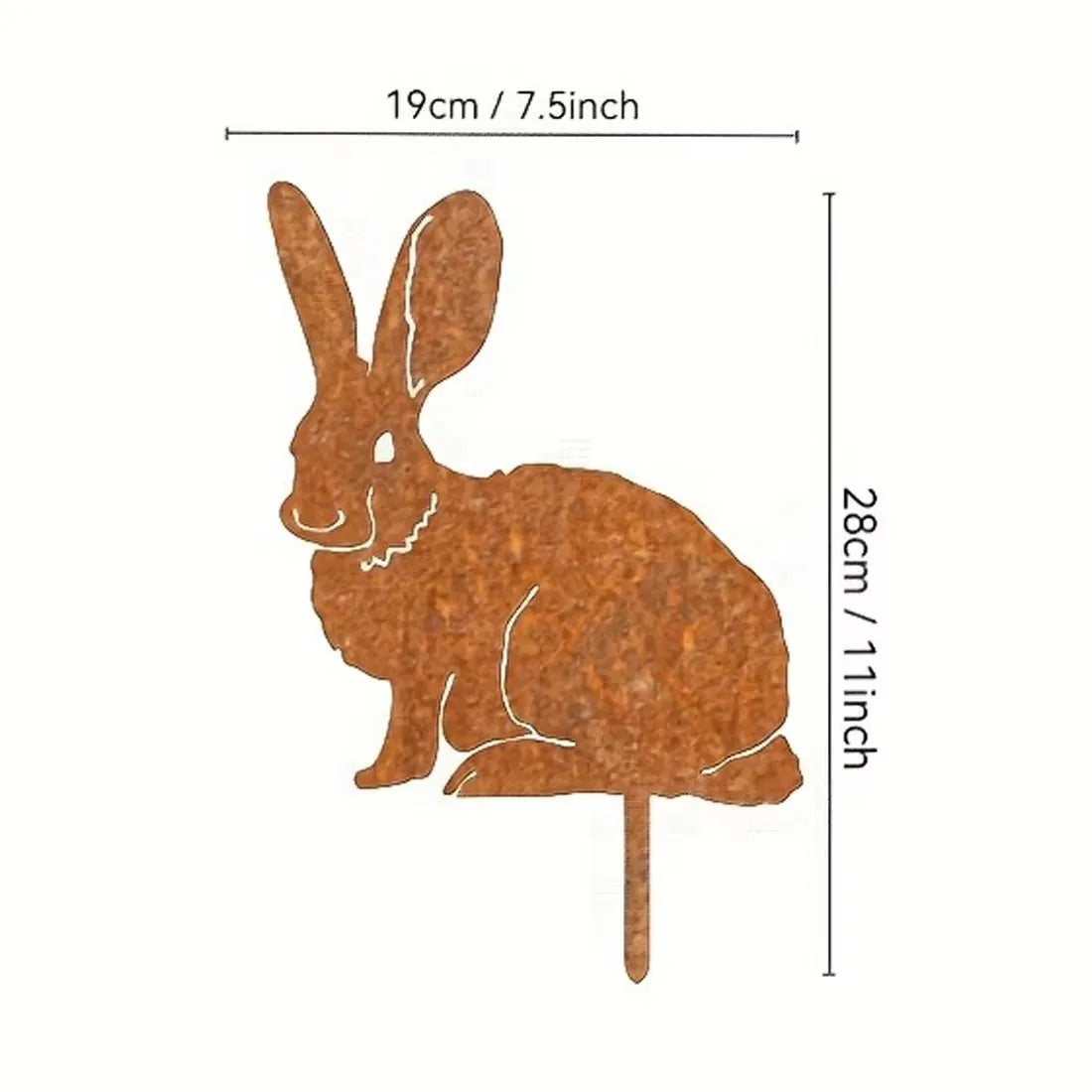 Rustic Metal Rabbit Garden Stake - Rusty Bunny Silhouette, Outdoor Yard Art for Farmhouse Decor, Perfect for Christmas, Easter