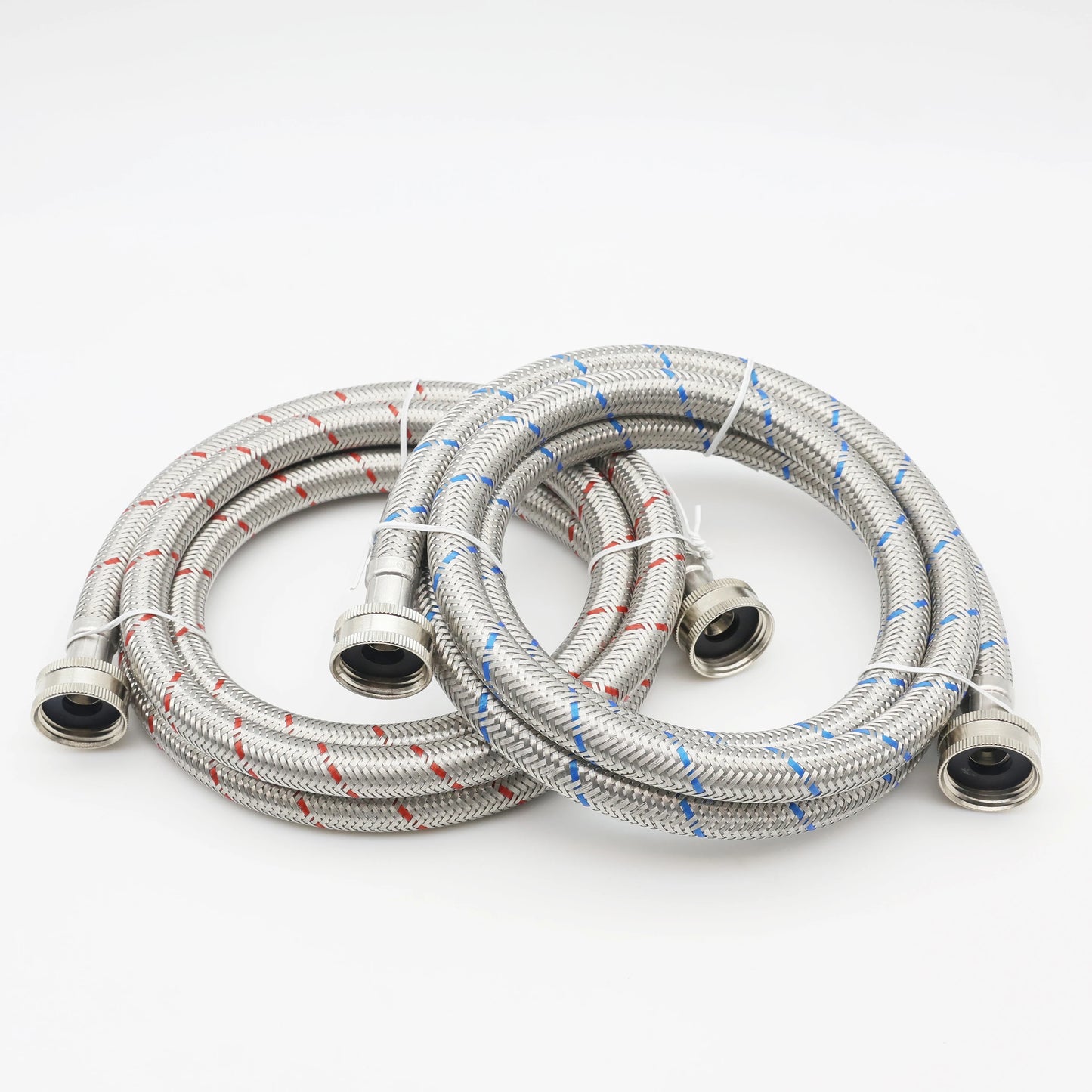 KING SMART 6 FT Washing Machine Hose; Premium Stainless Steel Braided Burst Proof for Hot and Cold Water Supply Lines; 81021