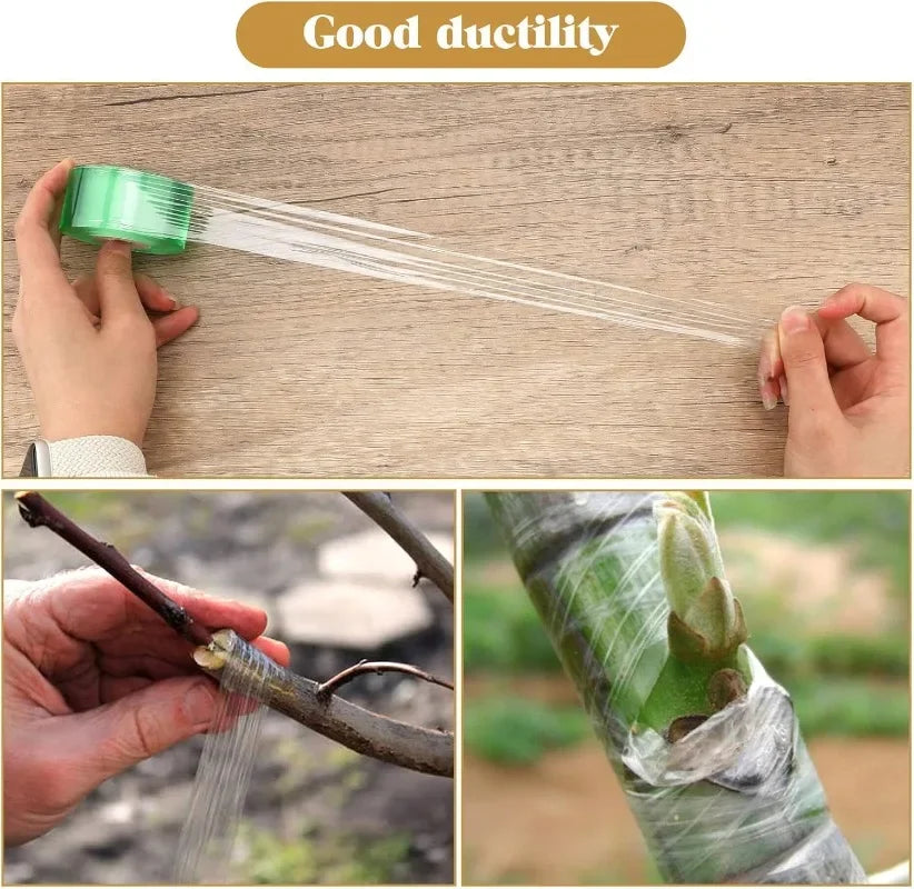 100/500m PE Grafting Tape Film Stretchable Self-adhesive Garden Tree Roll Tape Plants Seedlings Vine Tomato Grafting Accessories