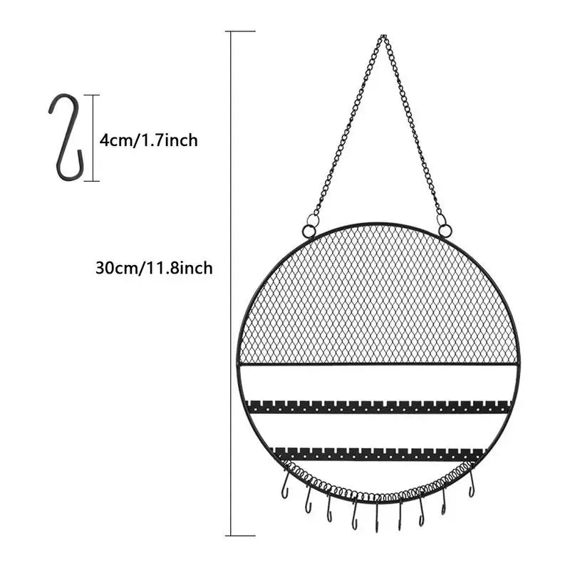 Wall Earring Hanger Metal Grid Wall Shelf Earring Organizer Jewelry Holder Ear Stud Display Rack for Bracelet Necklace Ring