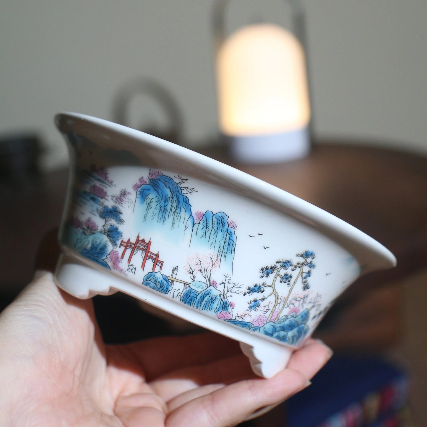 2025 Yixing Purple Sand Flowerpot Ceramic Hand-Made Landscape Bonsai Pot Chinese Style Classical Flower Pot Home Decor 1PCS