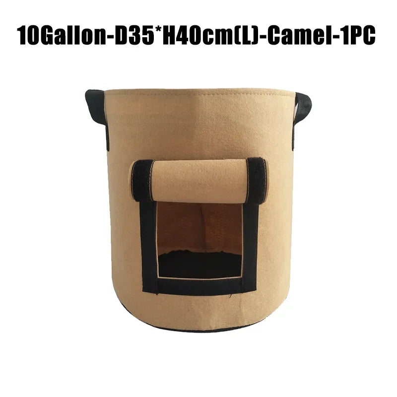 5/10Gallon Felt Plant Grow Bags Nonwoven Fabric Garden Potato Pot Greenhouse Vegetable Growing Bags Moisturizing Vertical Tools