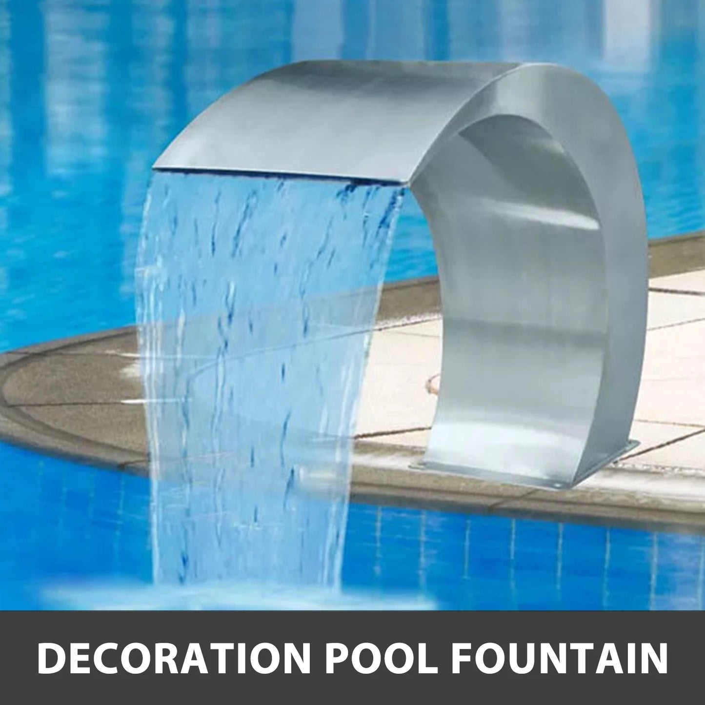 VEVOR 60x30cm/40x20cm Pool Fountain Waterfall Stainless Steel Fountain Pond Garden Swimming Feature Decorative Hardware Faucet