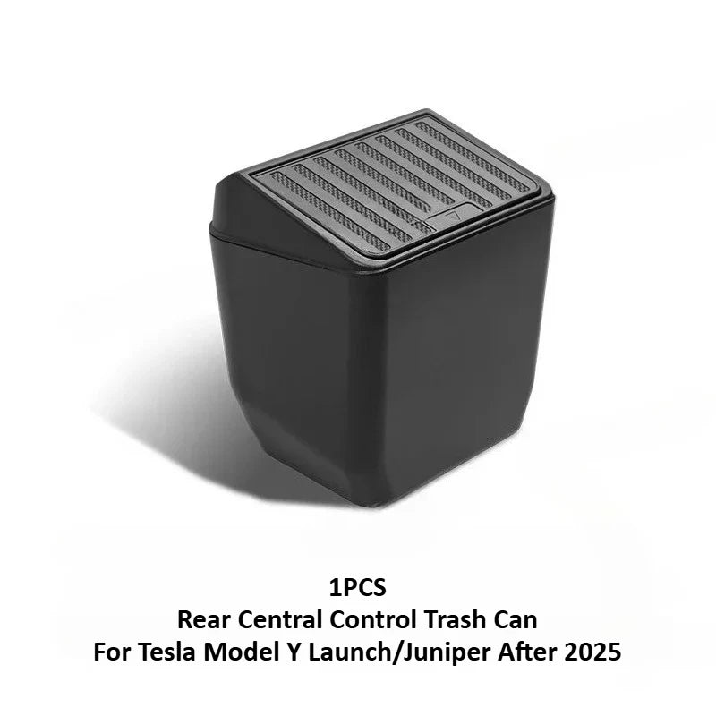 Front Door Trash Can for Tesla Model Y Juniper 2021-2025 Rear Central Control Garbage Bin Waterproof Storage Box Car Accessories