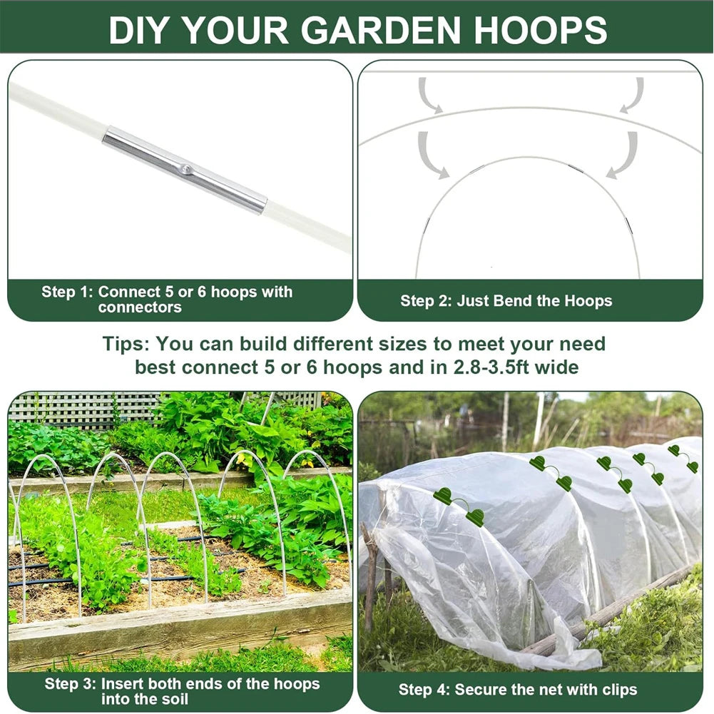 DIY Garden Netting Greenhouse Planting Tunnels As Shown Customizable Garden Support Hoops Netting Customizable Design