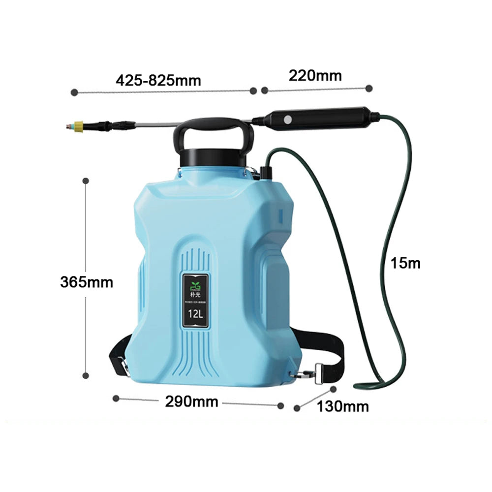 12L Rechargeable Shouldered Sprinkler Handheld Electric Sprayer Atomizing Watering Bottle Water Sprayer Garden Plants Sprayer