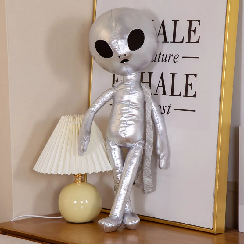 60cm Alien Plush Backpack for Kids, Soft Stuffed ET Toy Bag, Cute PU Doll, Creative Gift for Children | AlluCanFind