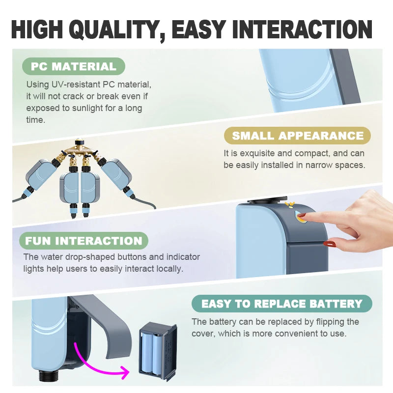 EZAIOT Smart Tuya WiFi Garden Watering Timers Sprinkler Valve Programmable Auto Irrigation Watering Timer Hose Control Water