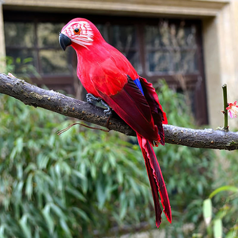 25/35cm Simulation Parrot Creative Handmade Foam Feather Macaw Lawn Figurine Ornament Fake Animal Bird Garden Prop Decoration