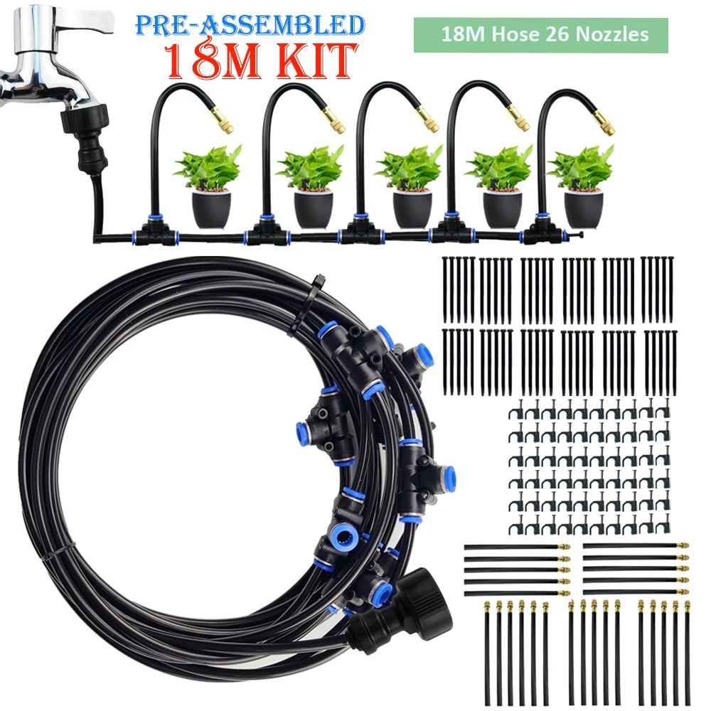 DIY 5-20M Free Bending Universal Spray Kit for Backyard Garden Irrigation Sprinkler Dust Removal Misting Cooling Humidification