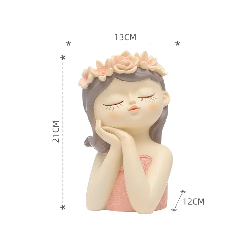 20cm/ 7.8inch Fairy Planter for Succulents Air Plants Resin Cute Girl Flower Pot Decorative Figurines Garden Home Tabletop Decor