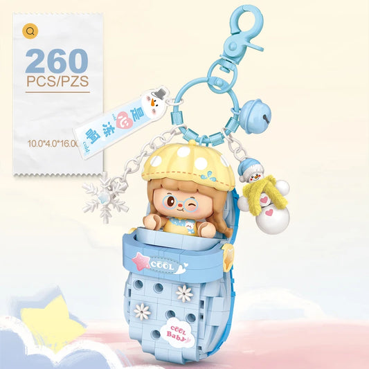 LOZ Panda Big Head Shoes Keychain Model Assembly Toy Home Creative Ornament Building Blocks Set Boys and Girls Birthday Gift