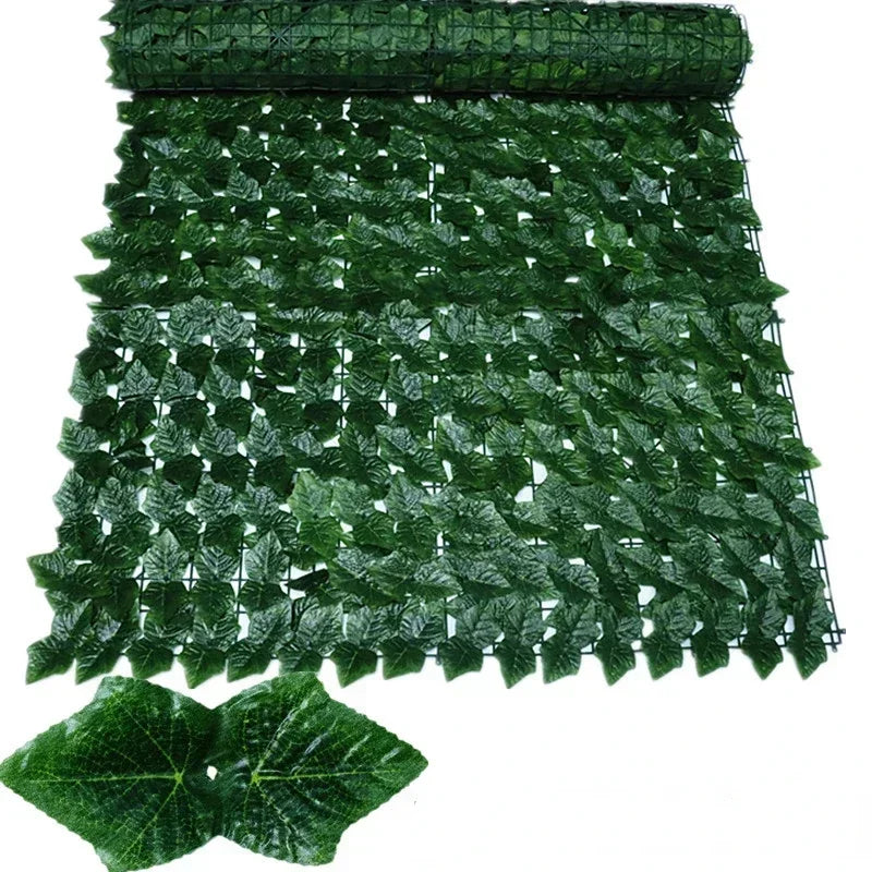 Artificial Leaf Privacy Fence Screen Fake Hedge Panels Balcony Screen Ivy Leaves Fence Screen for Wall Garden Patio Decor