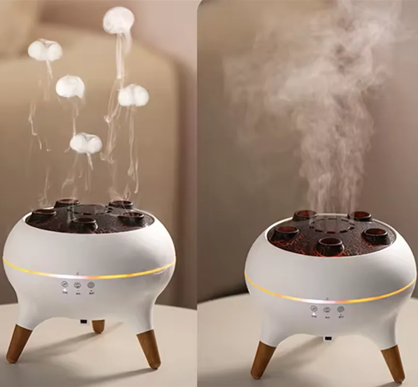 Dynamic Jellyfish Humidifier & Essential Oil Diffuser - 250ml Remote Control with 7 Color Night Lights | AlluCanFind