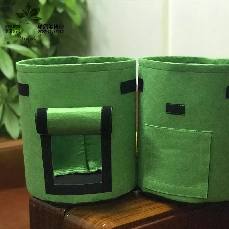 10 Gallon 7 Gallon Potato Planting Bag Non-Woven Fabric Grow Pot Home Garden Strawberry Plant Grow Bag Push System