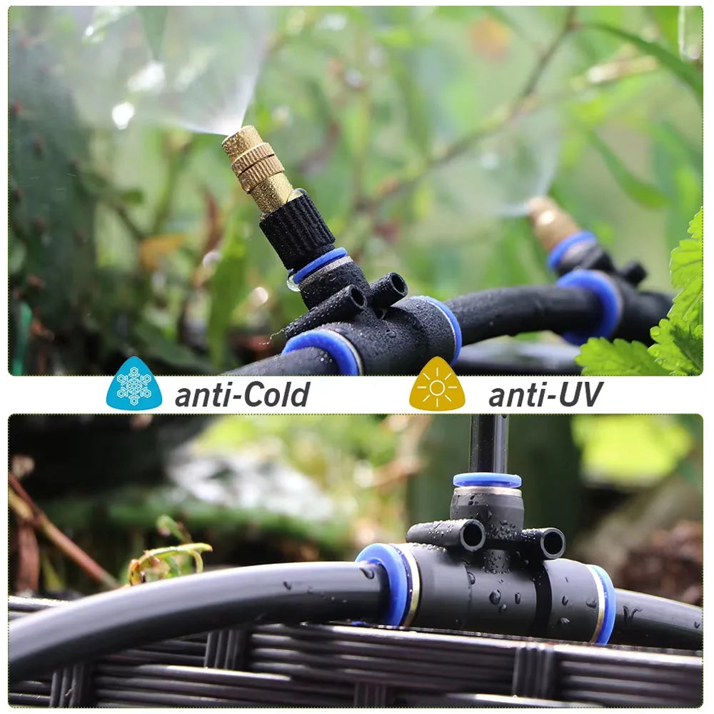 10-50m OD-6/8/12mm Garden Black PE Hose Pressure-Proof Watering Pipe 1/4" 3/8" Lawn Orchard Agriculture Irrigation Tube System