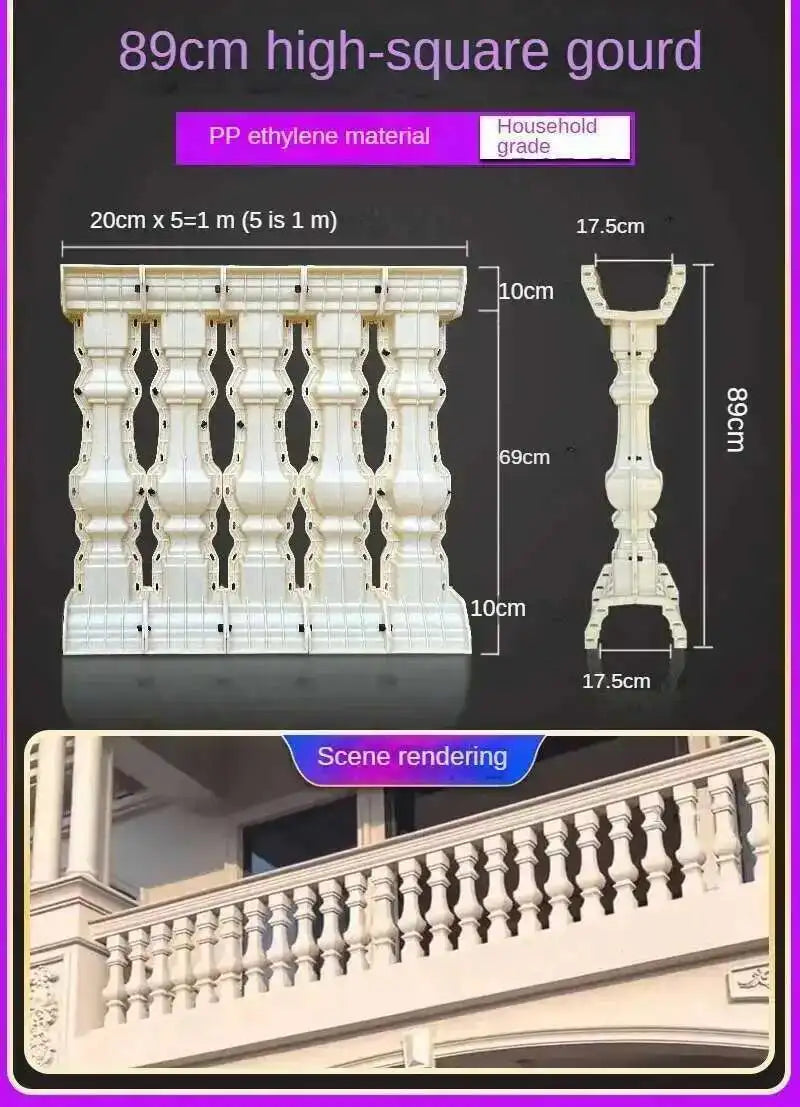 Home Garden Balcony Guardrail Vase Column Roman Column Molds Modern Cement Railing Building Mold European Villa Fence Handrail