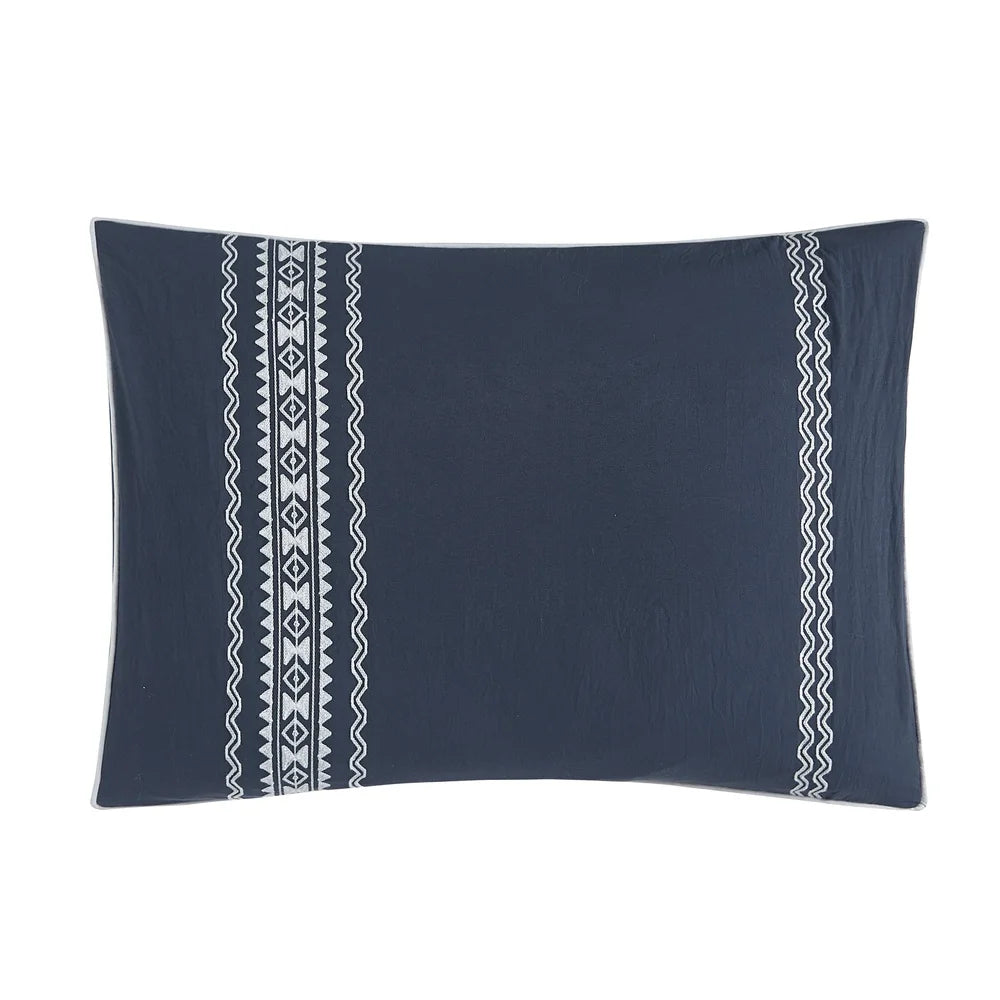 Navy 12-Piece Bed in a Bag Comforter Set with Sheets Decorative Pillows Soft Fabric Queen Bedding Set Machine Washable Durable