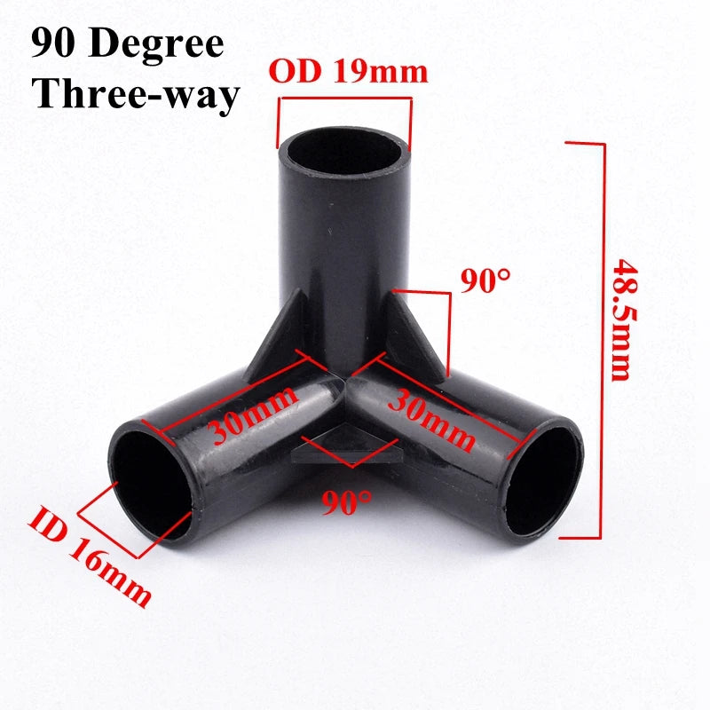 2-30Pcs ID 16mm PVC Pipe Fittings Straight Elbow Tee Garden Water Connector Tent Wardrobe Fixed Fittings Plants Support Joint
