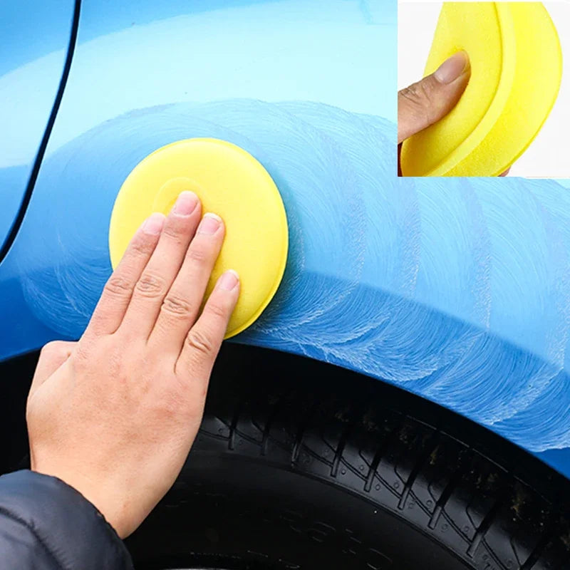 10Pcs Round Car Waxing Polish Wax Foam Sponge High Density Applicator
