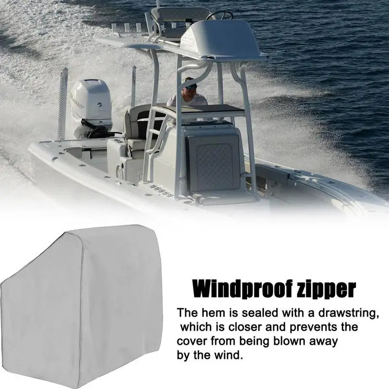 Boat Center Console Cover Polyester Canvas Waterproof 600d Marine Grade Boat Accessories For Center Console Boats Fits Most