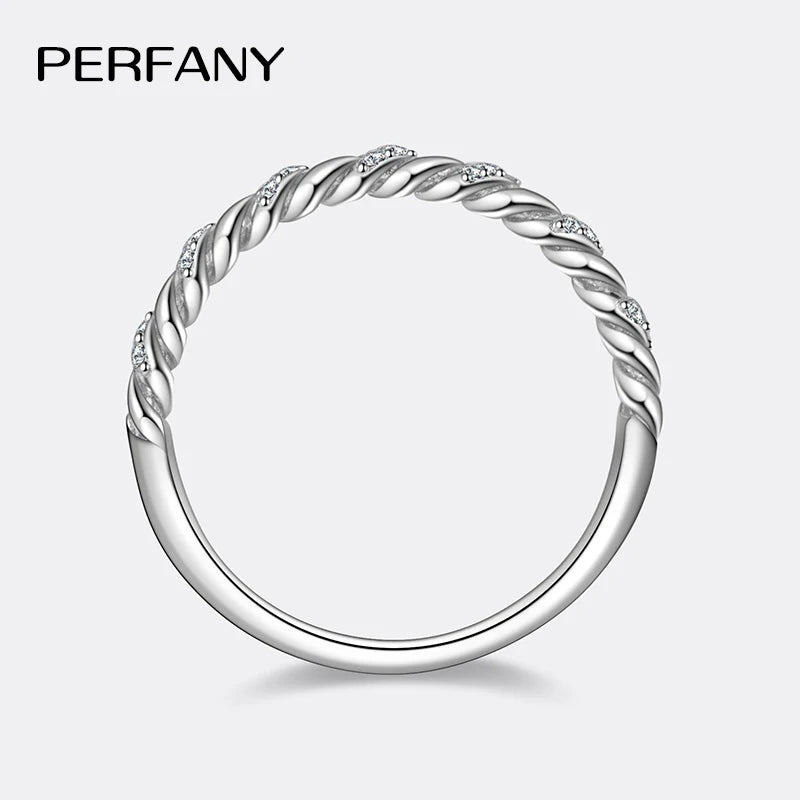 Moissanite Wedding Ring for Women - 925 Sterling Silver Twisted Design GRA Lab Diamond Jewelry | AlluCanFind