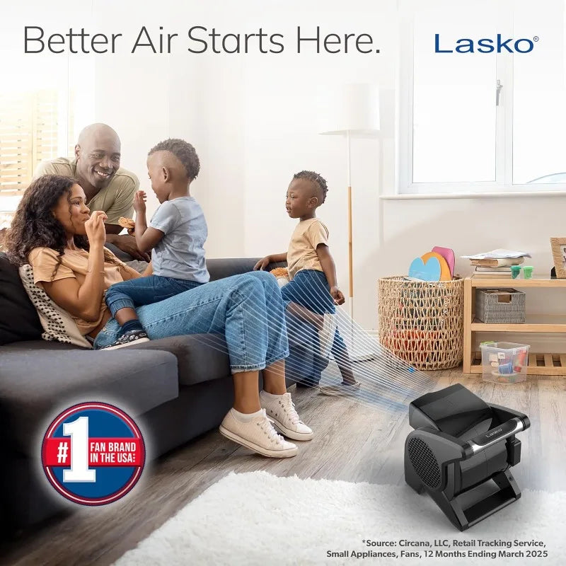 Lasko 15" High Velocity Utility Fan - 375 CFM Pivoting Blower with 3 Speeds & Outlets | AlluCanFind