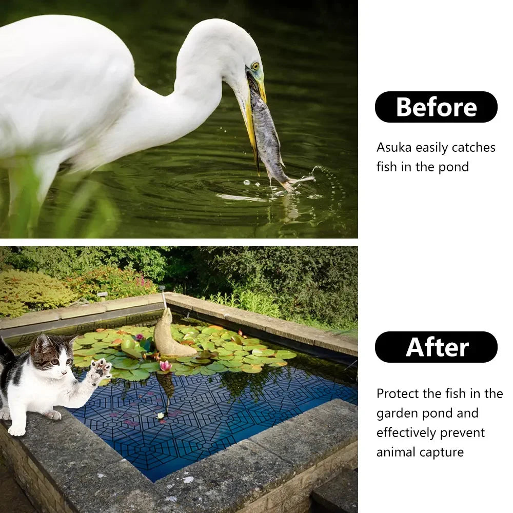 20/40Pcs Pond Protectors Net Plastic Garden Pond Fish Guard Floating Net for Protecting Fish From Predators Herons And Cats