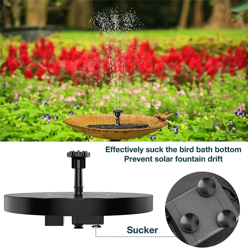 13/16/18cm Floating Solar Panel Solar Fountain Pump Bird Baths Garden Outdoor Water Pool Pond Decor(Only fountain without basin)