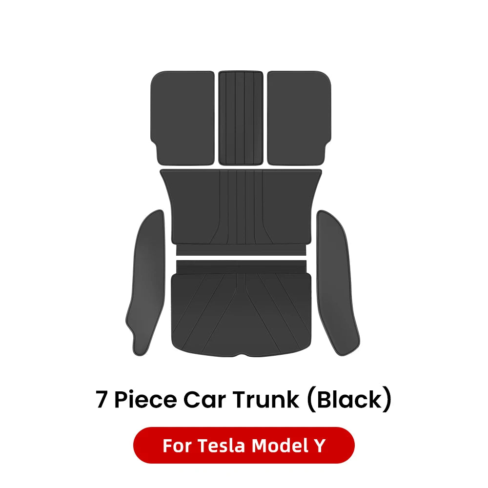 YZ High Quality Leather Trunk Mat For Tesla Model Y Custom Full Cover Mats Water Proof Protection Car Accessories 2017-2024