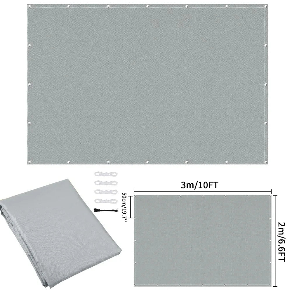Waterproof Sun Shade Cloth with Grommets Rectangle Square Patio Sun Screen Pergola Shade Sail Canopy Cover Tarp Screens