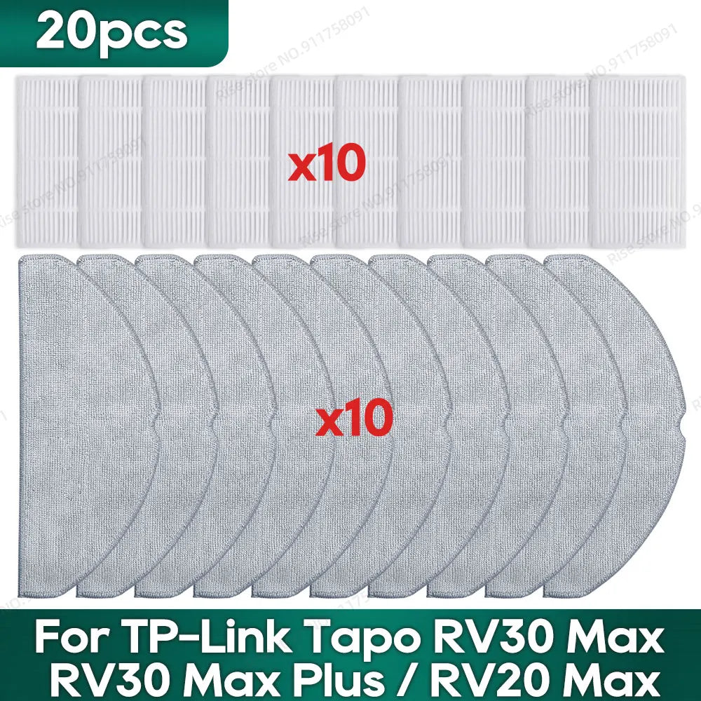 Compatible for TP-Link Tapo RV30 Max Plus/ RV30 Max/ RV20 Max Plus / RV20 Max Accessories Hepa Filter Mop Side Brush Parts