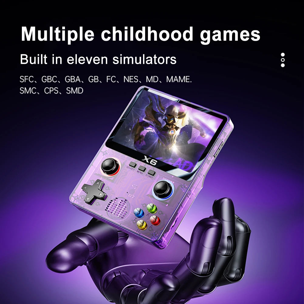 X6 Portable Handheld Game Console - 3.5 Inch IPS Screen, 8000 Games, 2 Player Support | AlluCanFind