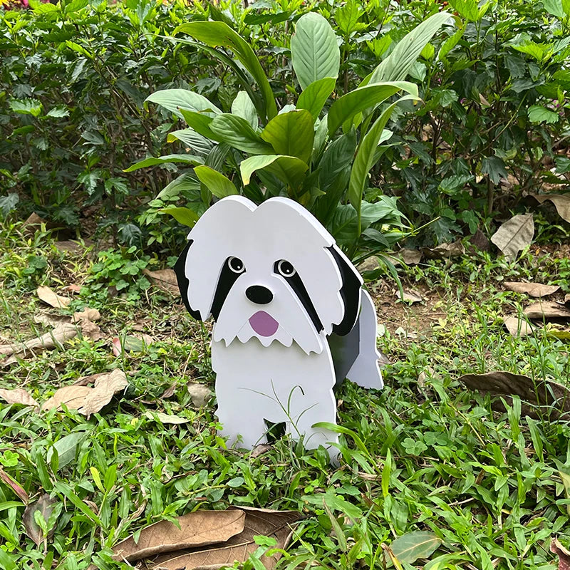 Garden Flower Pot Dog Shape Planter Shiba inu Mastiff Cain Terrier Havanese Vase Pots DIY PVC Garden FlowerPots Home Decor