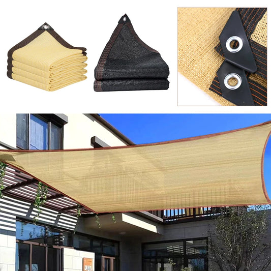 Outdoor Garden Sunshade Net Terrace Sunshade Sail Shading Mesh Cover With Grommets Camping Anti-UV Pergola Car Canvas Awning