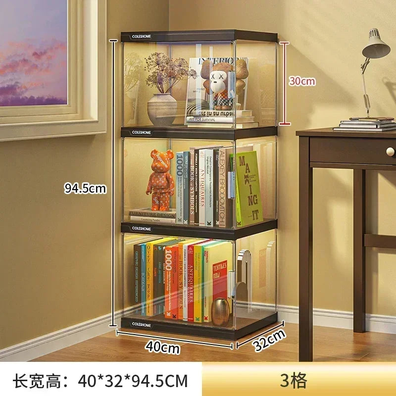 Nordic Living Room Display Cabinet Bookshelf Storage Organizer Modern Design Cabinet With With Lights Home Decor Furniture