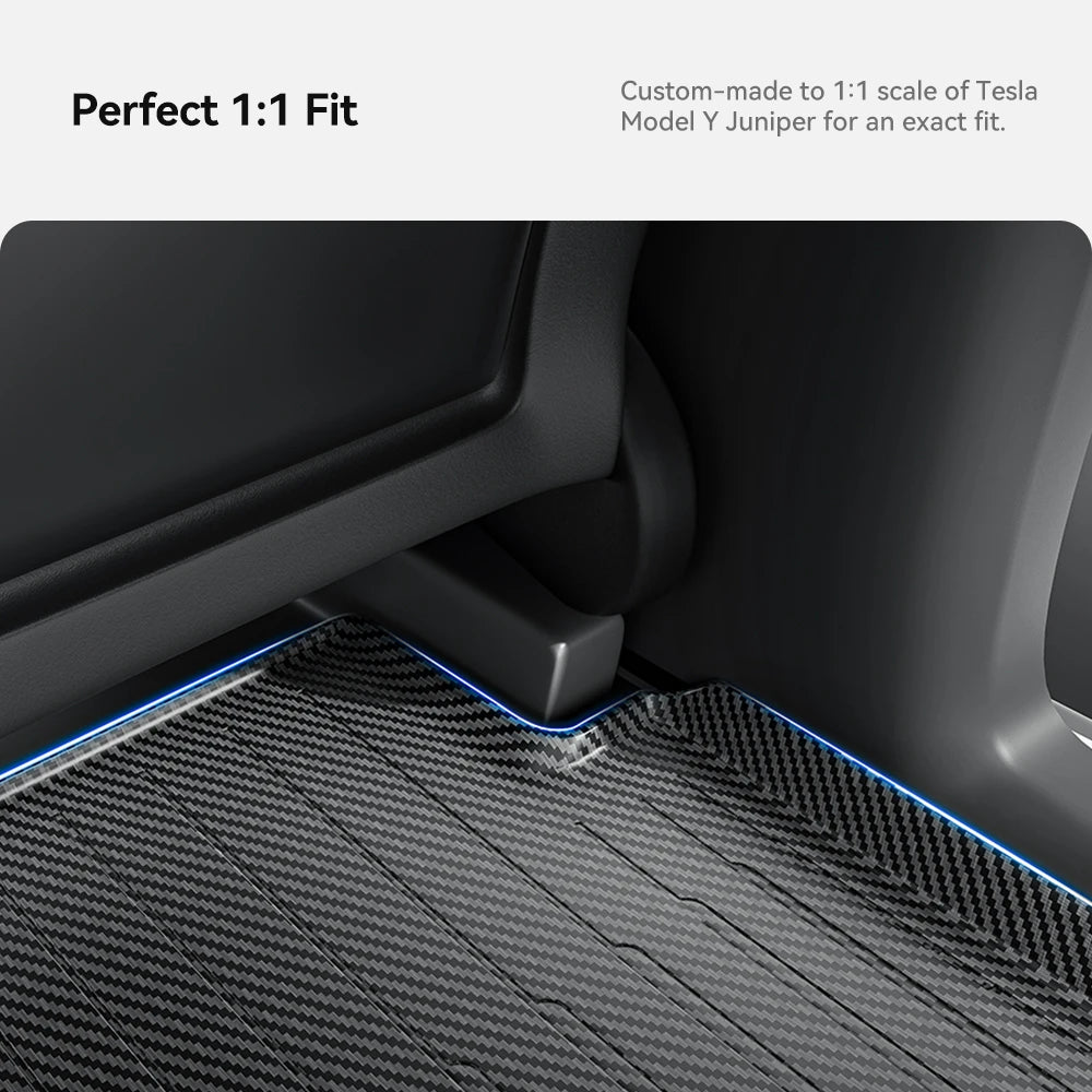 YZ For Tesla Model Y Juniper 2025 TPE Floor Mat Carbon fiber pattern Car waterproof Anti-Slip Trunk Floor Liner Backrest Mats