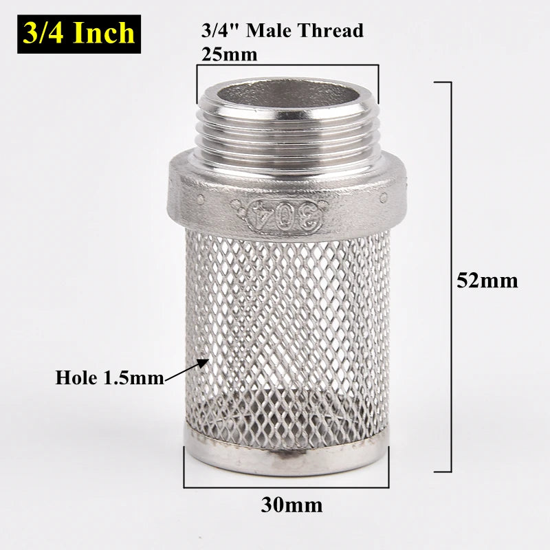 304 Stainless Steel Male Thread Mesh Cover Aquarium Fish Tank Water Pump Inlet Filter Screen Garden Irrigation Pump Hose Filters