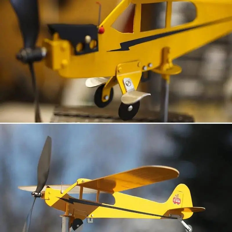 Airplane Wind Spinner 3D Garden Decor Plane Metal Airplane Weather Vane Outdoor Roof Wind Direction Indicator For Porch Backyard