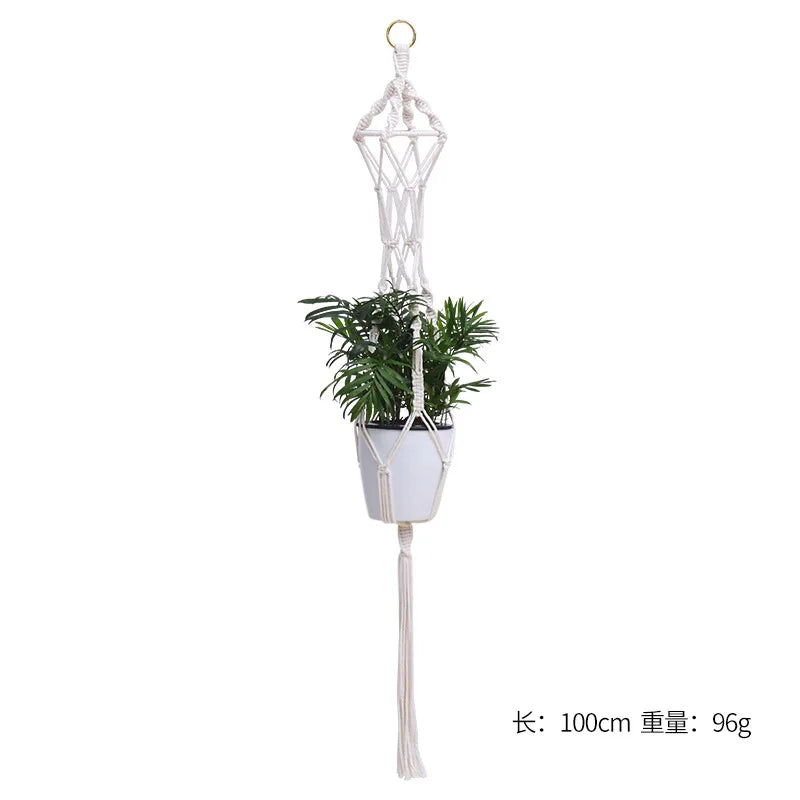 Hanging Plant Handmade Macrame Plant Hanger Flower Pot Planter Hanger Wall Decor Courtyard Garden Hanging Planter Hanging Basket
