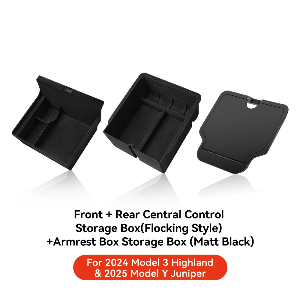 YZ For Tesla Highland Model 3 Y Juniper Center Armrest Hidden Box Holder Console Organizer Car Storage Box Accessories