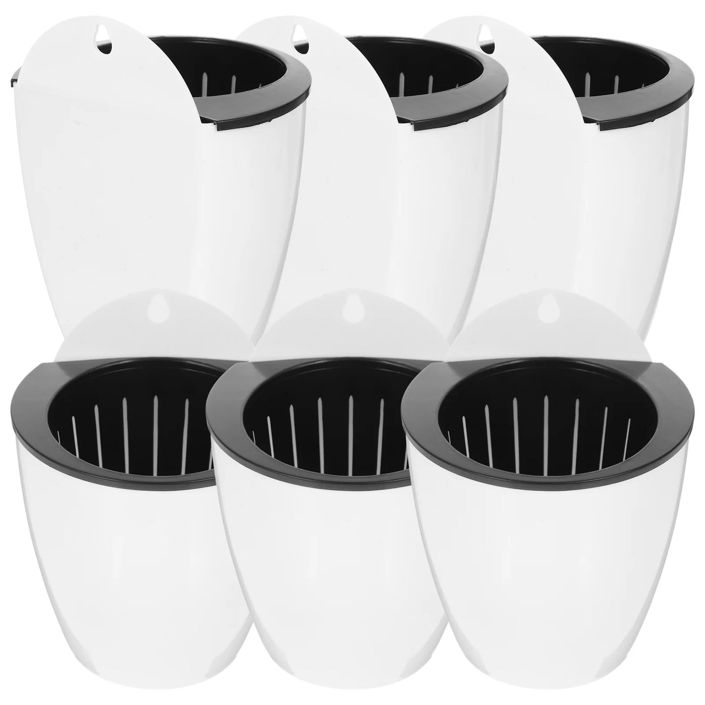7 Pcs Flowerpot Pots Wall-mounted Self Watering Plastic Planters for Plants