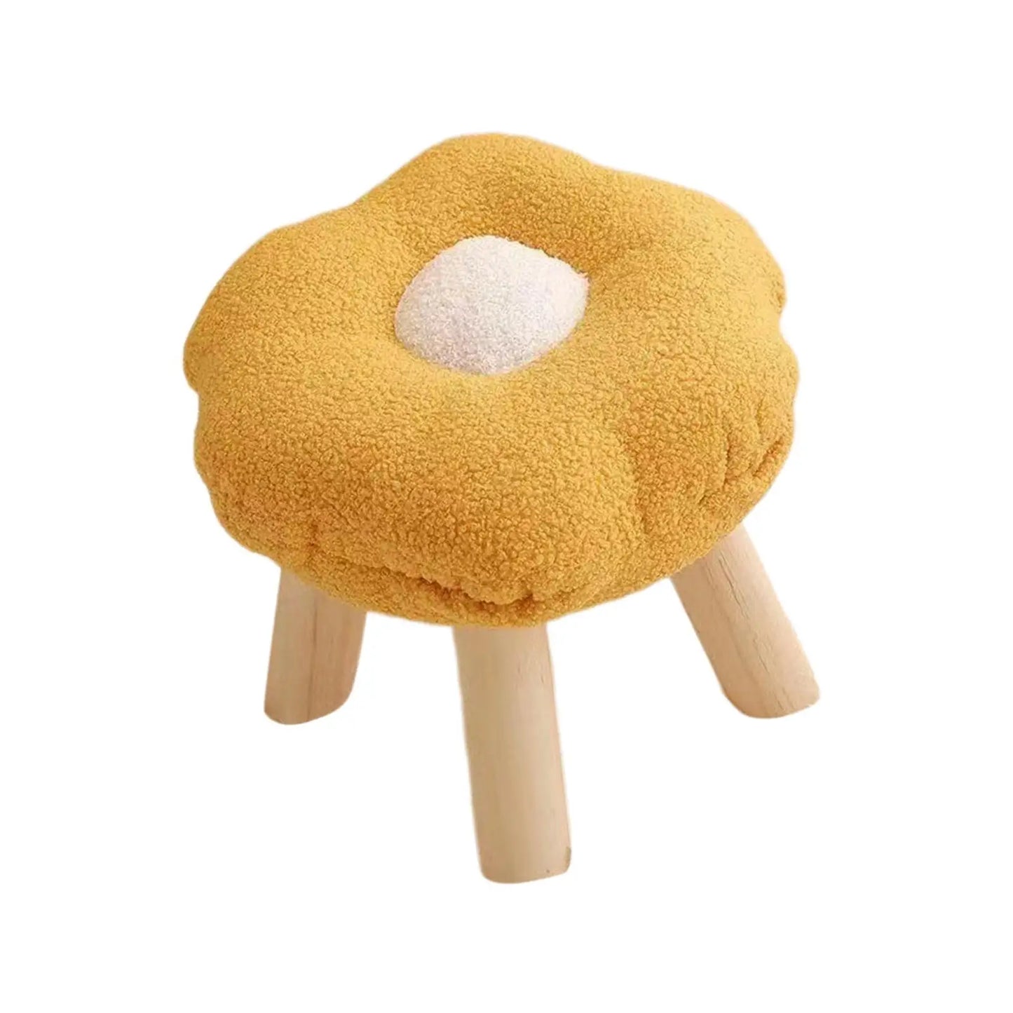 Footrest Pouf Cartoon Flower Shaped Sofa Footstool for Playroom Bedside Porch