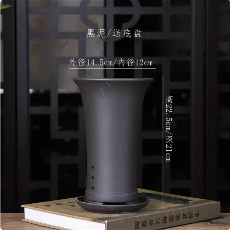 Nature Purple Sand Bonsai Pot, Small Vase,Cymbidium Orchid Plant Pot,Garden,Home Decoration