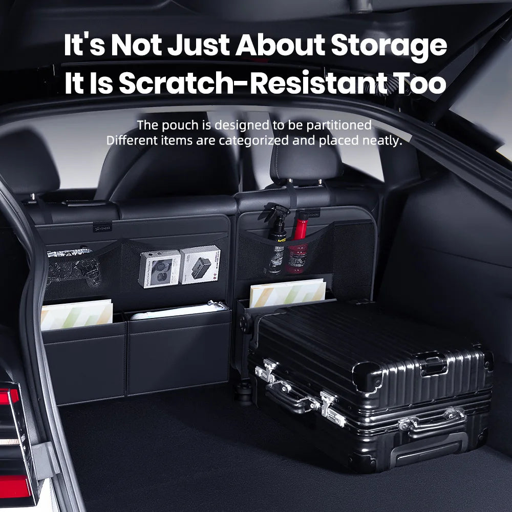 YZ For Tesla 2021-2025 Model Y Juniper Trunk Box Storage Bag Car Accessories Leather Trunk multifunction Backseat Storage