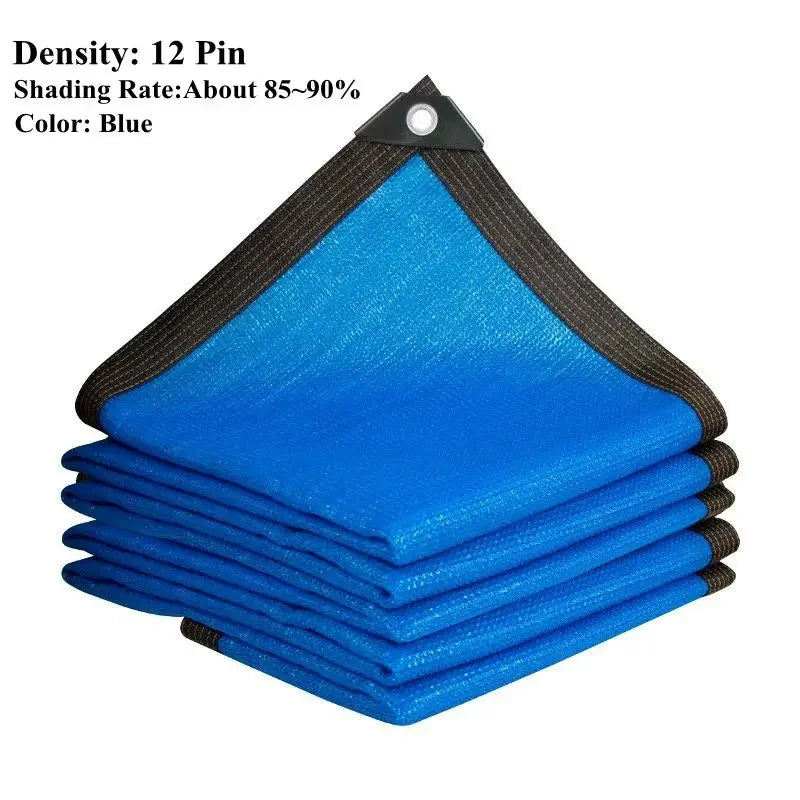 6/12Pin Blue Sunshade Net Outdoor Swimming Pool Pergola Garage Mesh Cover Garden Greenhouse Plant Flower Shading Netting Cloth