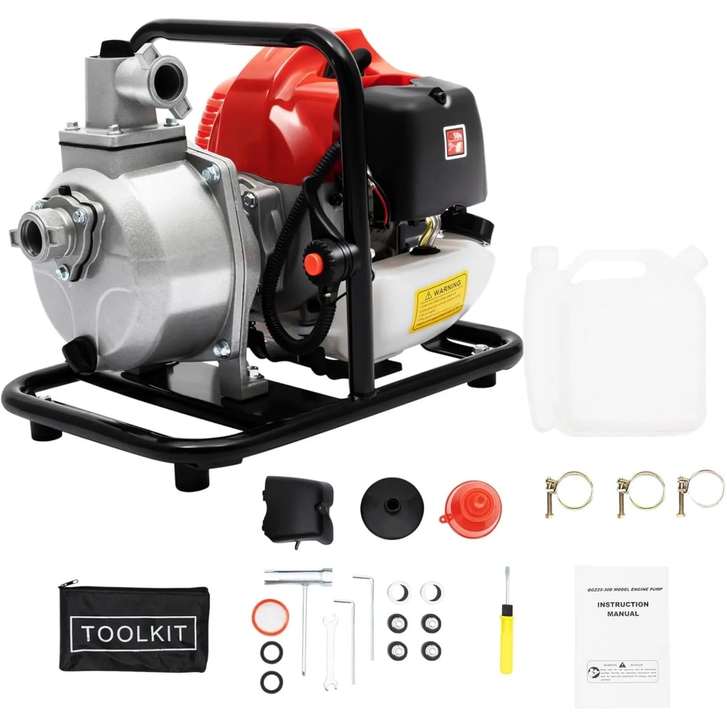 1.7HP 2-Stroke Gasoline Water Pump | High Flow Petrol Transfer Pump for Irrigation & Drainage