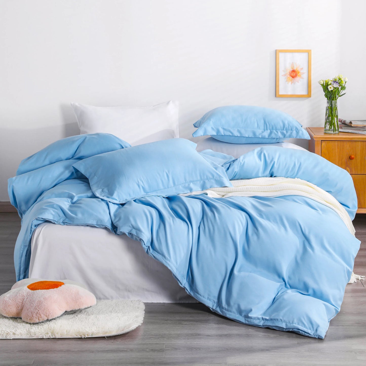Ntbay 3-Piece Ultra Soft Microfiber Duvet Cover Set, nclude with Corner Ties and Pillow Shams